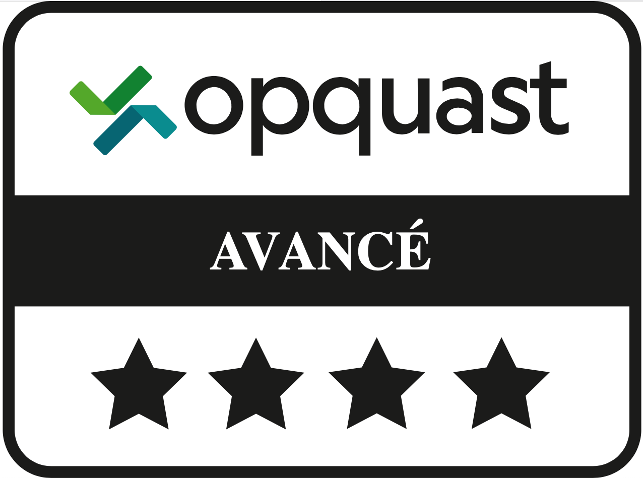 badge qualité opquast - avancé - avec 4 étoiles