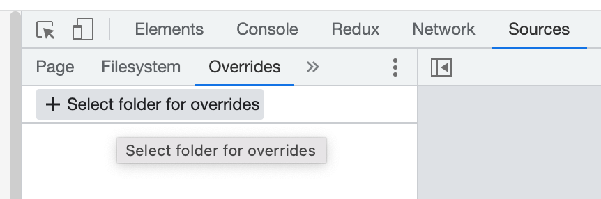 onglet source dans les devtools chrome et la sous tab overrides